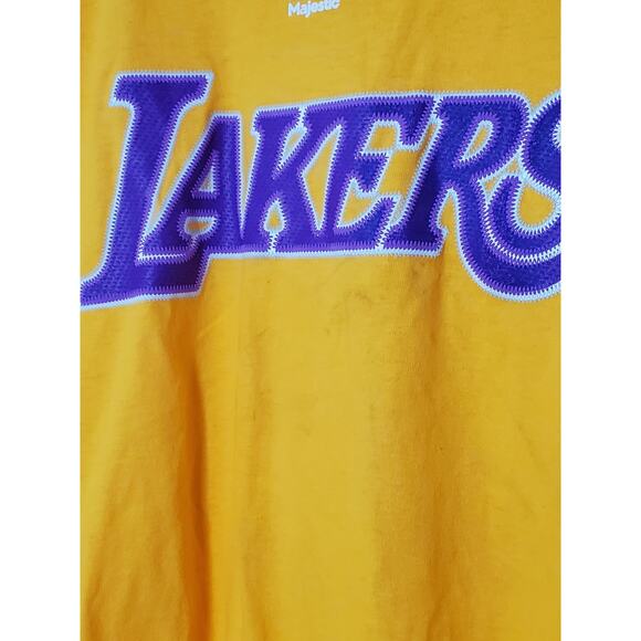 NWT-Majestic Los Angeles Lakers Men’s T-Shirt – Gold – Size XL - Picture 5 of 12
